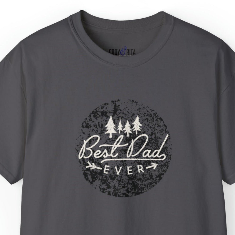 Vintage-Style 'Best Dad Ever' Distressed Circle Men's Tee - Stylish and Heartfelt Shirt - Eddy and Rita