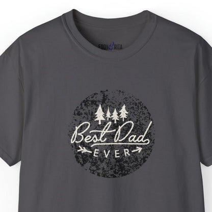 Vintage-Style 'Best Dad Ever' Distressed Circle Men's Tee - Stylish and Heartfelt Shirt - Eddy and Rita