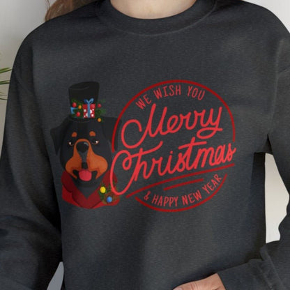 We Wish You a Merry Christmas and a Happy New Year Dog Women's Sweatshirt - Eddy and Rita