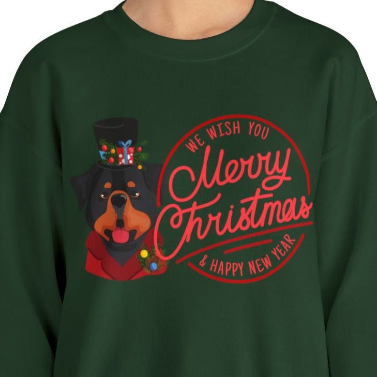 We Wish You a Merry Christmas and a Happy New Year Dog Women's Sweatshirt - Eddy and Rita