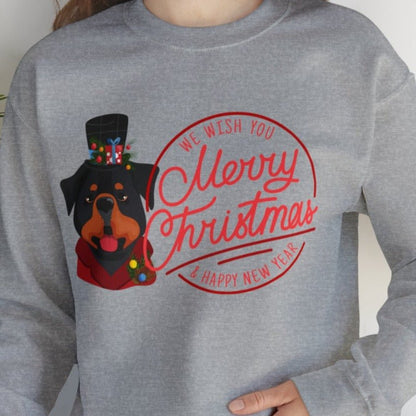 We Wish You a Merry Christmas and a Happy New Year Dog Women's Sweatshirt - Eddy and Rita