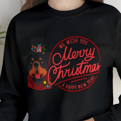 We Wish You a Merry Christmas and a Happy New Year Dog Women's Sweatshirt - Eddy and Rita