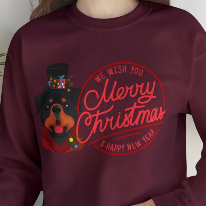 We Wish You a Merry Christmas and a Happy New Year Dog Women's Sweatshirt - Eddy and Rita