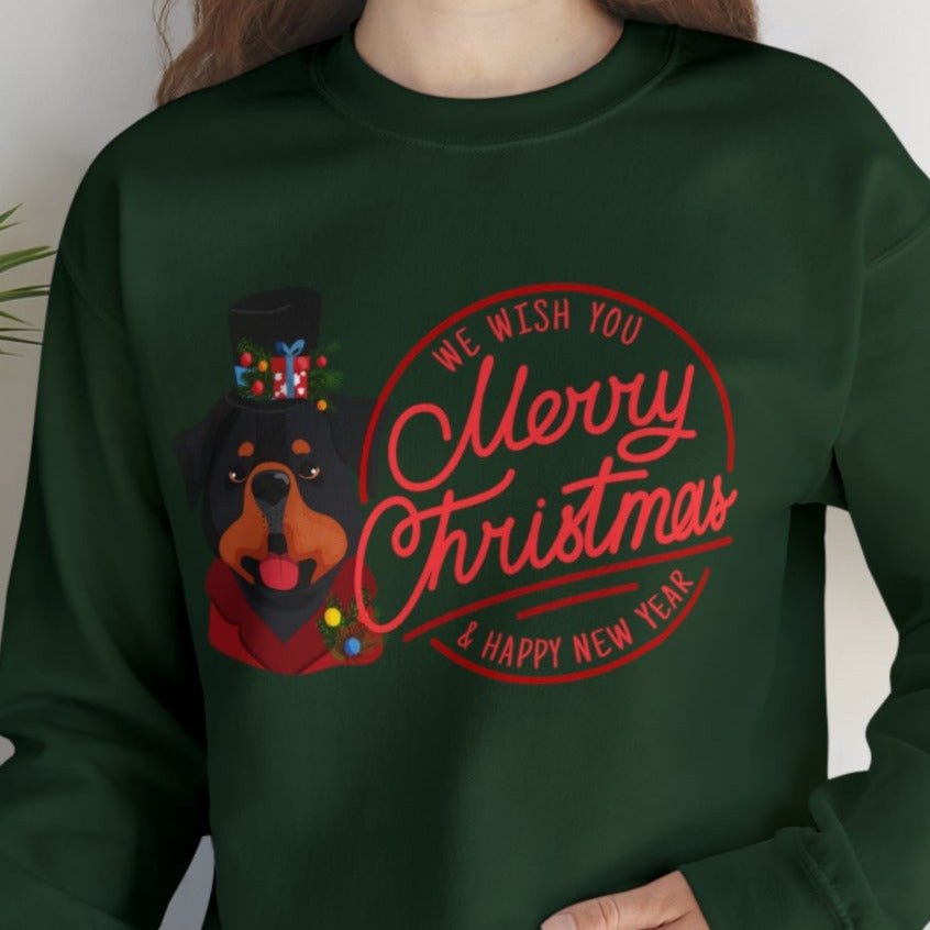 We Wish You a Merry Christmas and a Happy New Year Dog Women's Sweatshirt - Eddy and Rita