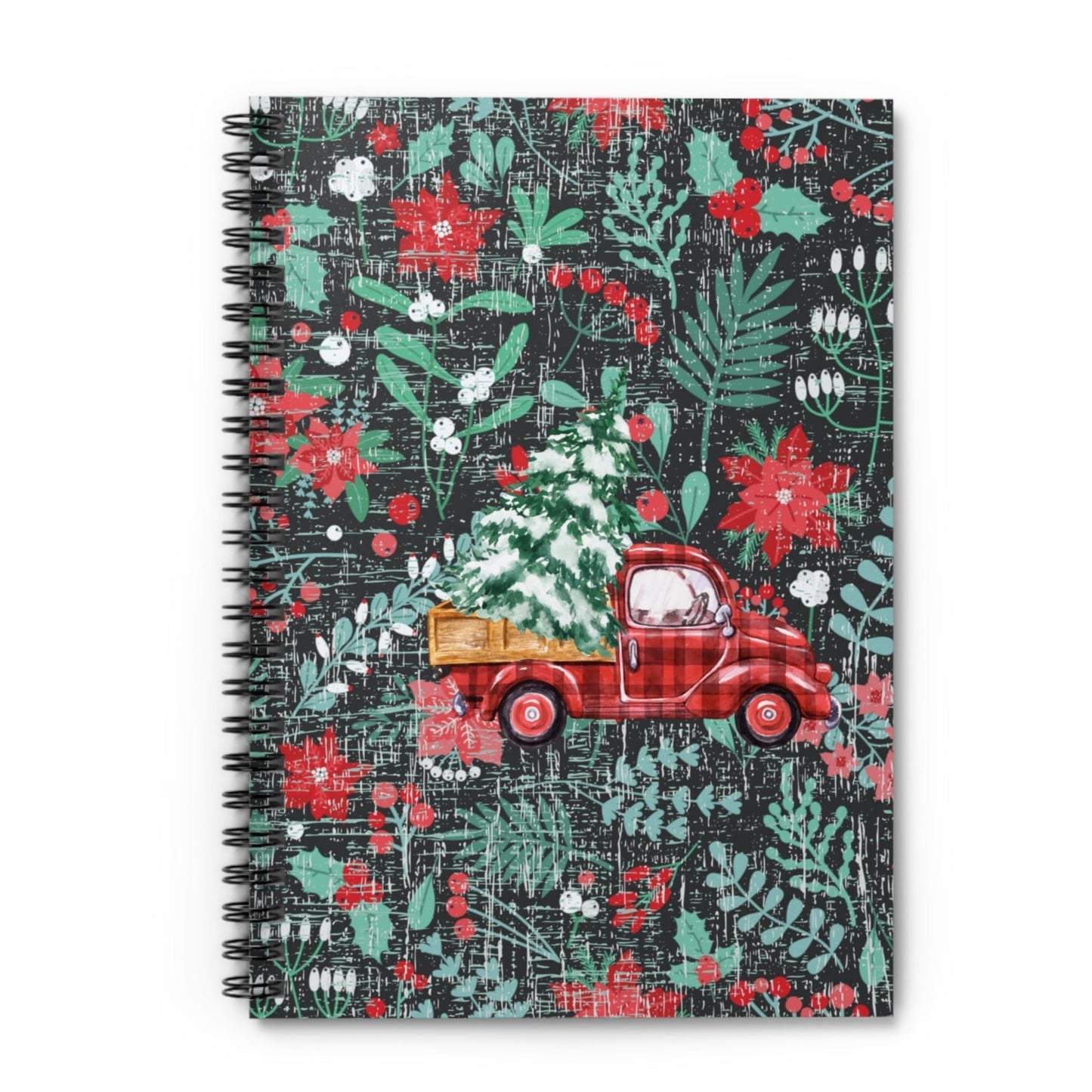 Winter Truck with Christmas Tree Spiral Notebook - Ruled Line: Festive Holiday Design - Eddy and Rita