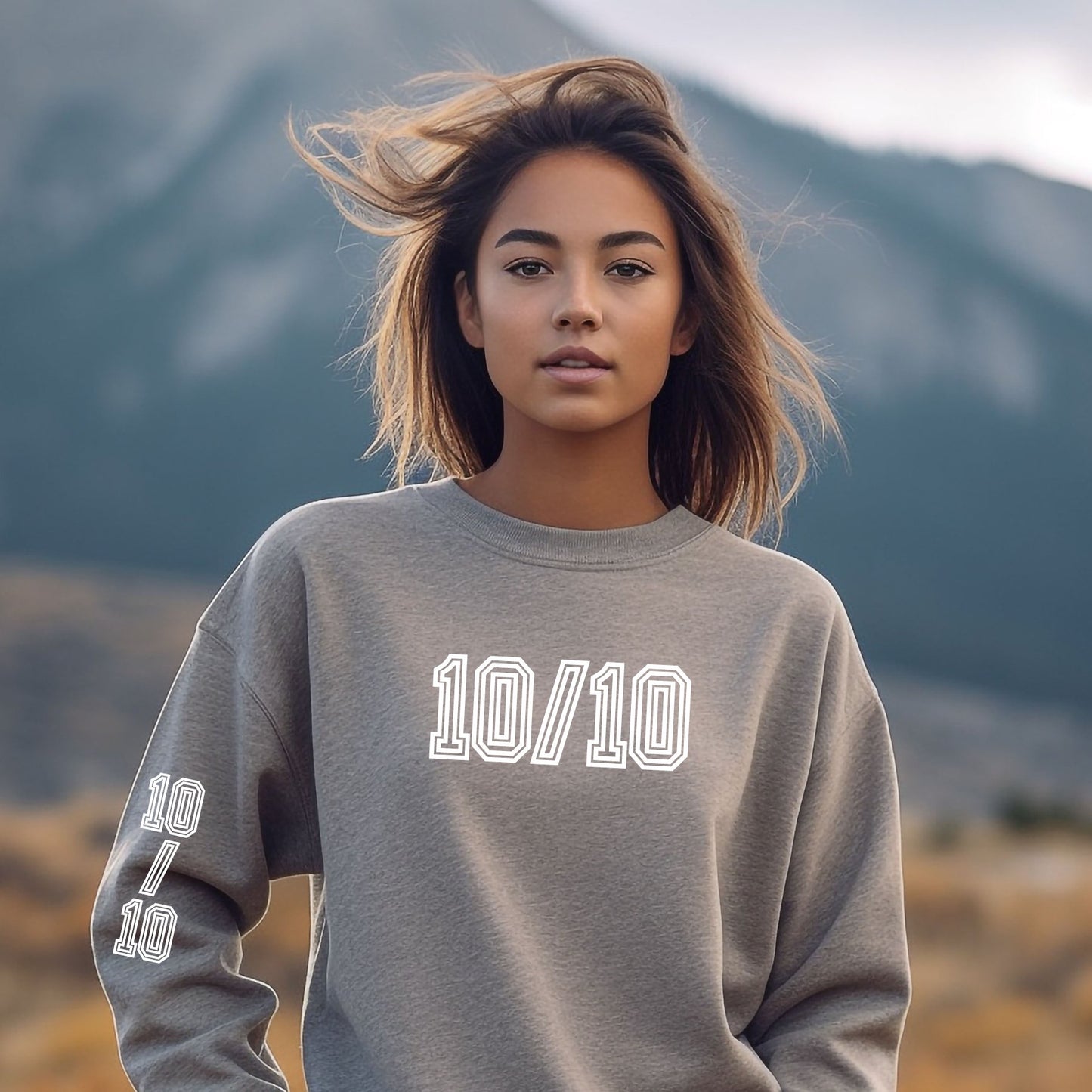 Women's '10/10' Excellence Sweatshirt with Stylish Sleeve Detail - Eddy and Rita