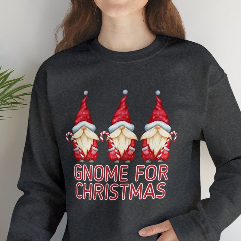 Women's 'Gnome for Christmas' Sweatshirt - Festive Holiday Gnomes Design - Eddy and Rita