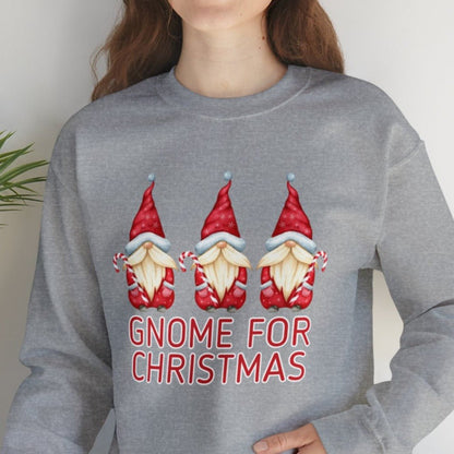 Women's 'Gnome for Christmas' Sweatshirt - Festive Holiday Gnomes Design - Eddy and Rita