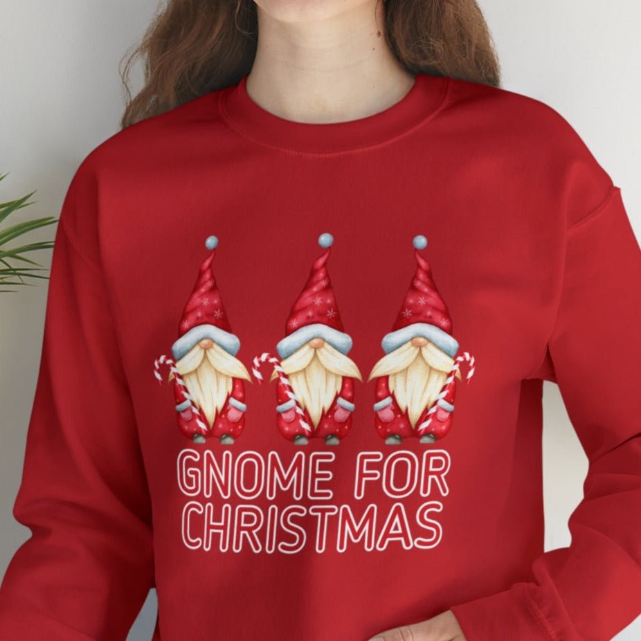 Women's 'Gnome for Christmas' Sweatshirt - Festive Holiday Gnomes Design - Eddy and Rita