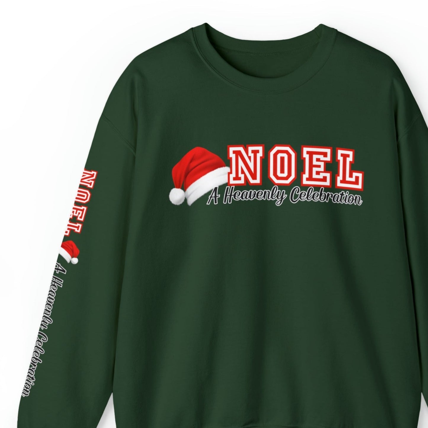 Women's 'Noel, a Heavenly Celebration' Sweatshirt with Santa Hat and Sleeve Detail - Eddy and Rita