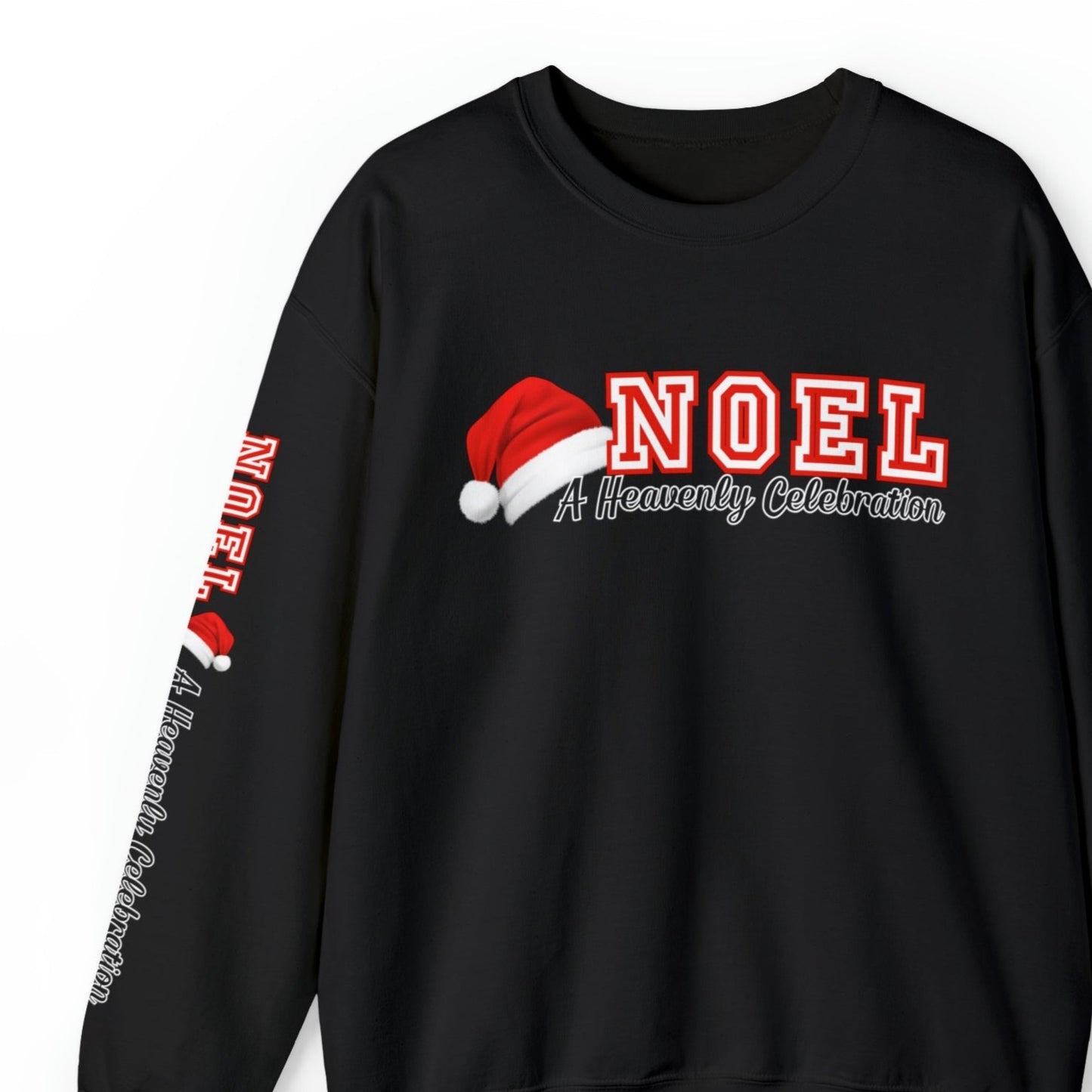 Women's 'Noel, a Heavenly Celebration' Sweatshirt with Santa Hat and Sleeve Detail - Eddy and Rita